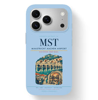 Thumbnail for Maastricht Airport (MST) design on light blue iPhone 17 Pro MagSafe case