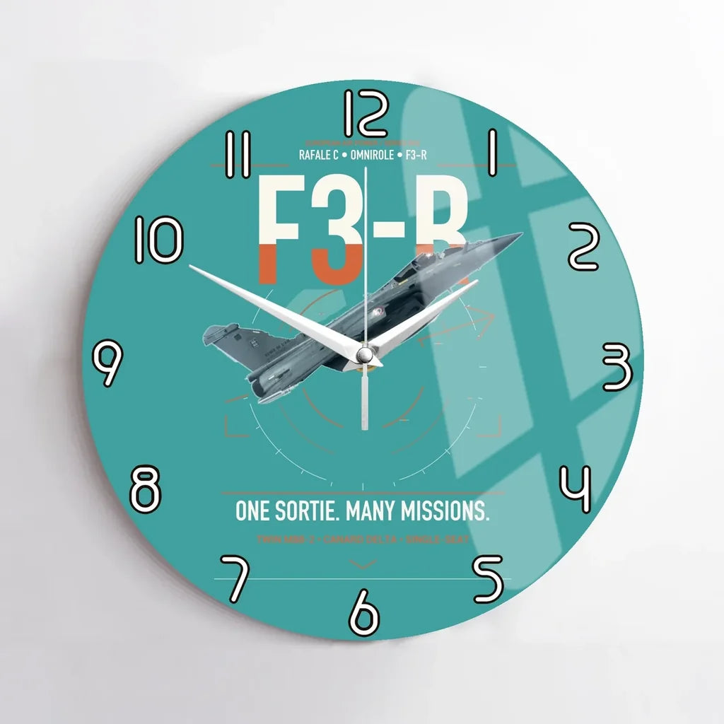 Dassault Rafale C — F3-R standard design on turquoise no frame wall clock