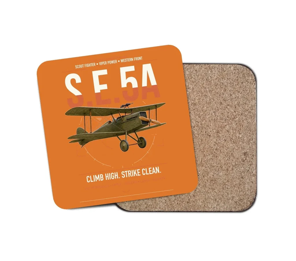 Royal Aircraft Factory S.E.5a design on orange 1 piece coaster
