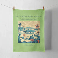 Thumbnail for VINTAGE G4459 - The Sound Barrier Morning - Designed Towels design on lightgreen