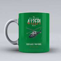 Thumbnail for Bell 412EPI design on green ceramic mug, double-side print