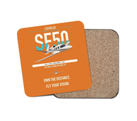 Thumbnail for Cirrus Vision Jet G2+ design on orange 1 piece coaster