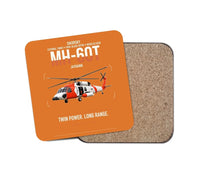 Thumbnail for Sikorsky MH-60T Jayhawk design on orange 1 piece coaster