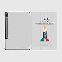 Thumbnail for Lyon-Saint Exupéry Airport (LYS) design on light gray samsung tablet tablet case