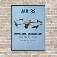 Thumbnail for DJI Air 3S vertical canvas print - framed - light blue background