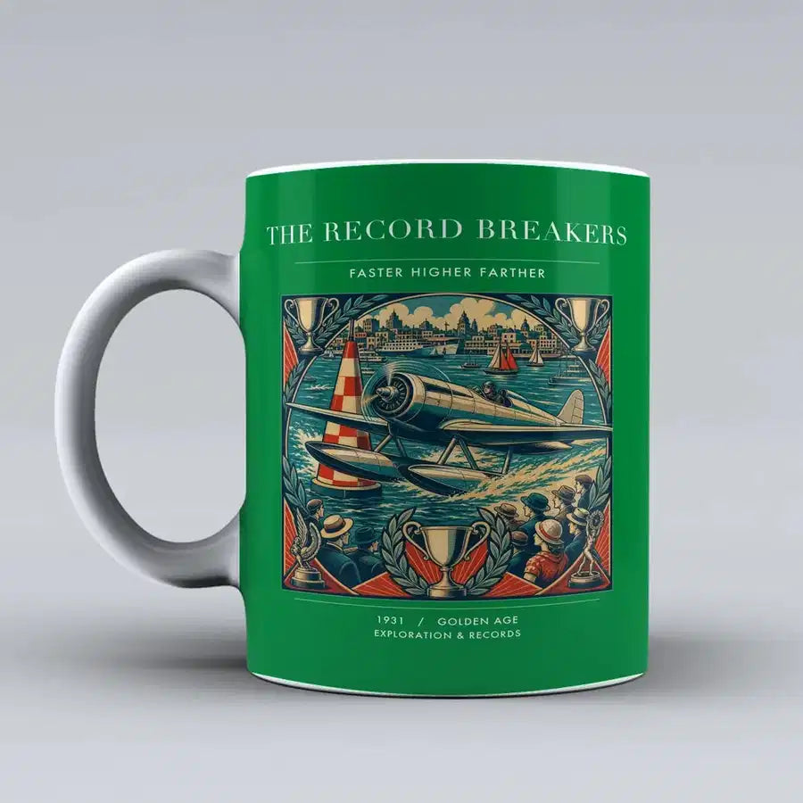 VINTAGE G4030 - The Record Breakers - Ceramic Mug design on green