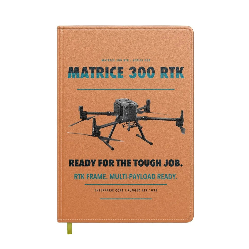 DJI Matrice 300 RTK design on orange notebook