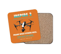 Thumbnail for DJI Inspire 3 design on orange 1 piece coaster