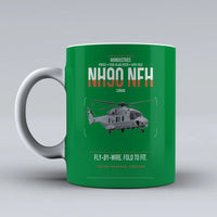 Thumbnail for NHIndustries NH90 NFH Caïman design on green ceramic mug, double-side print