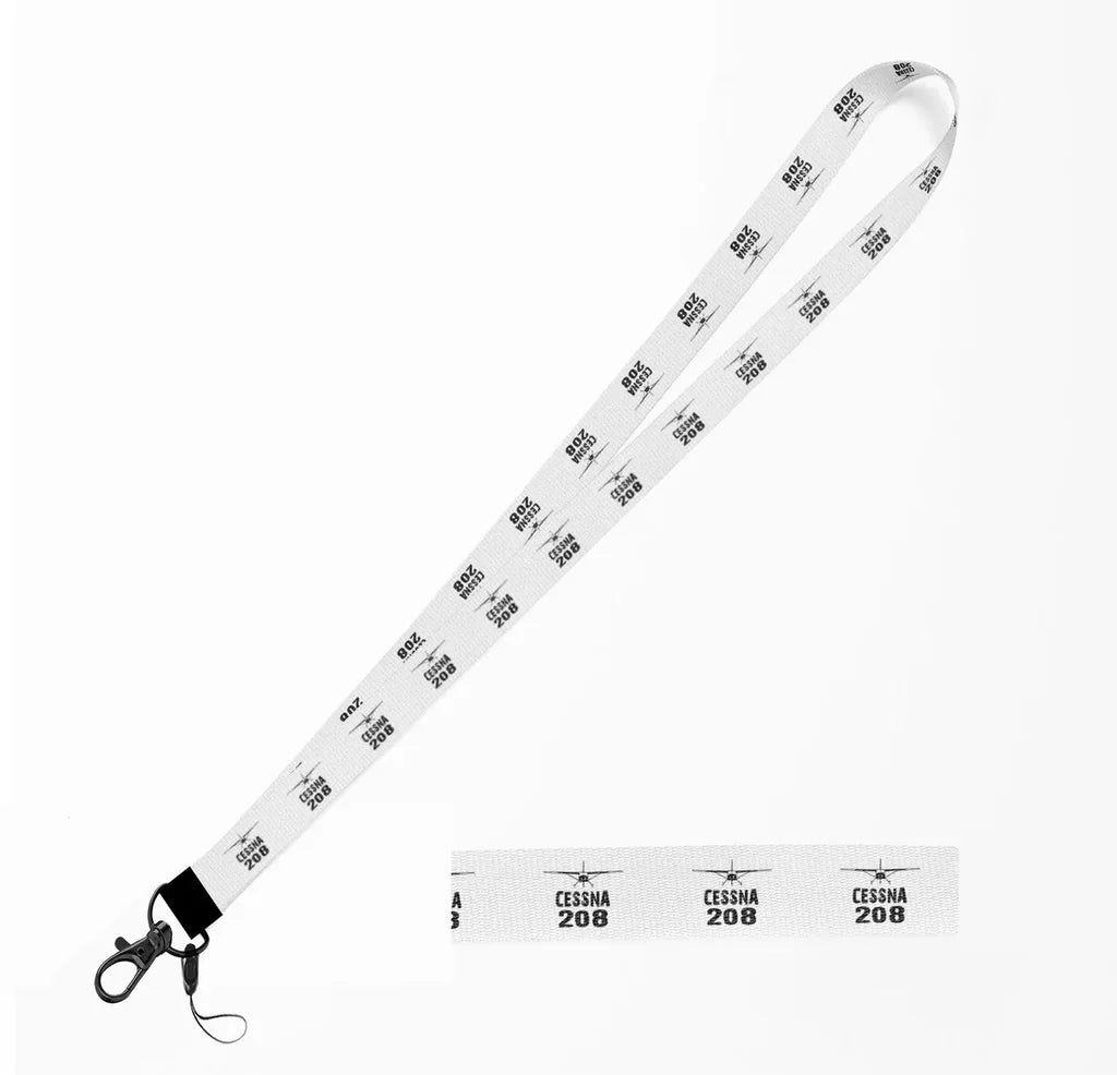 Cessna 208 & Plane lanyard - white