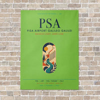 Thumbnail for Pisa Airport Galileo Galilei PSA vertical canvas print - no frame - light green background