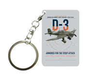 Thumbnail for Junkers Ju 87D-3 design on light gray designed key chain, double-side print