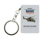 Thumbnail for NHIndustries NH90 TTH design on light gray designed key chain, double-side print