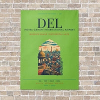 Thumbnail for Indira Gandhi International Airport Delhi DEL vertical canvas print - no frame - light green background