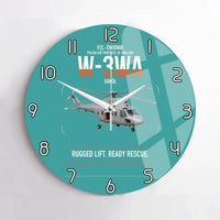 Thumbnail for PZL-Świdnik W-3WA Sokół design on turquoise no frame wall clock
