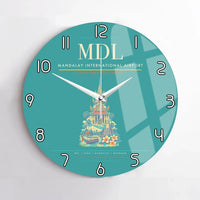 Thumbnail for Mandalay International Airport (MDL) design on turquoise no frame wall clock
