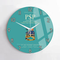 Thumbnail for Palm Springs International Airport (PSP) design on turquoise no frame wall clock