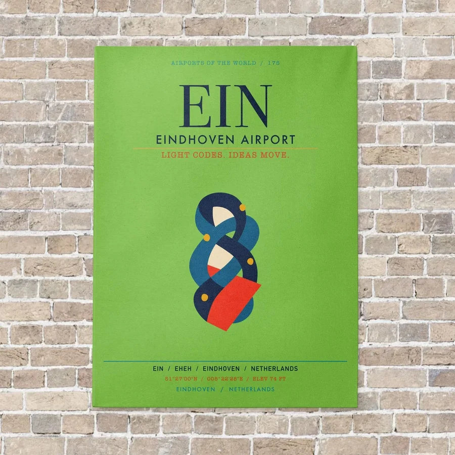 Eindhoven Airport EIN vertical canvas print - no frame - light green background