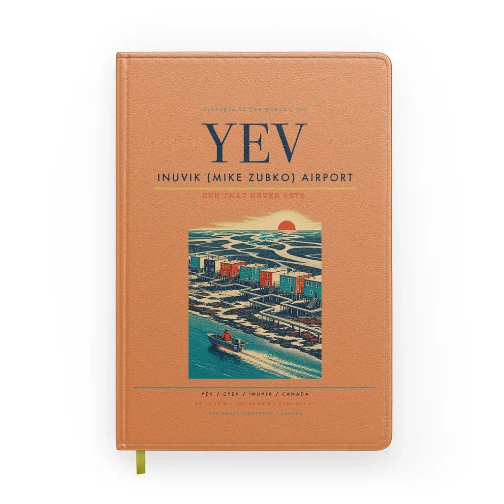 Inuvik (Mike Zubko) Airport (YEV) design on orange notebook