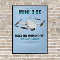 Thumbnail for DJI Mini 2 SE vertical canvas print - framed - light blue background