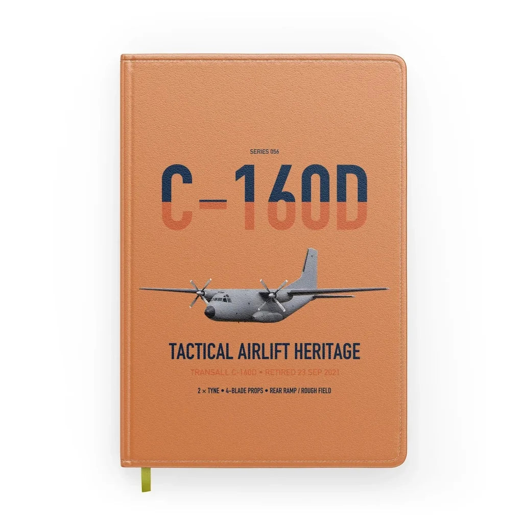 Transall C-160D design on orange notebook