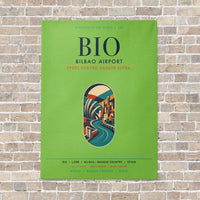Thumbnail for Bilbao Airport BIO vertical canvas print - no frame - light green background
