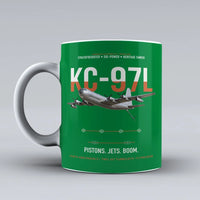 Thumbnail for KC-97L STRATOFREIGHTER design on green ceramic mug, double-side print