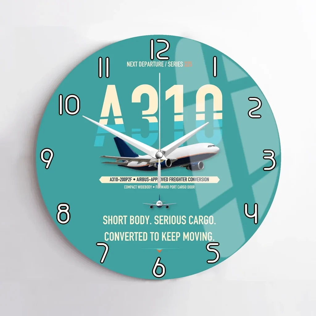 Airbus A310-200P2F design on turquoise no frame wall clock