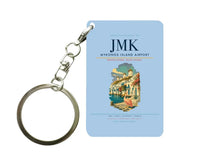Thumbnail for Mykonos Island Airport (JMK) design on light blue key chain