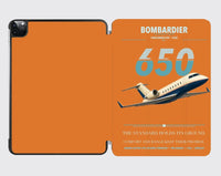 Thumbnail for Bombardier Challenger 650 design on orange ipad tablet case