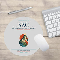 Thumbnail for Salzburg Airport W. A. Mozart (SZG) design on light gray round mouse pad