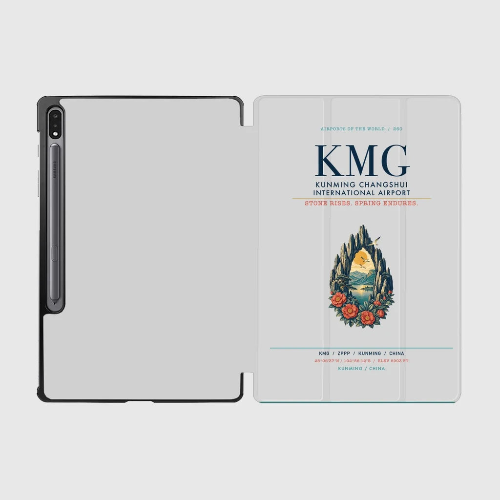 Kunming Changshui International Airport (KMG) design on light gray samsung tablet tablet case