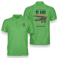 Thumbnail for Fokker D.VII design on light green double-side polo t-shirt, double-side print