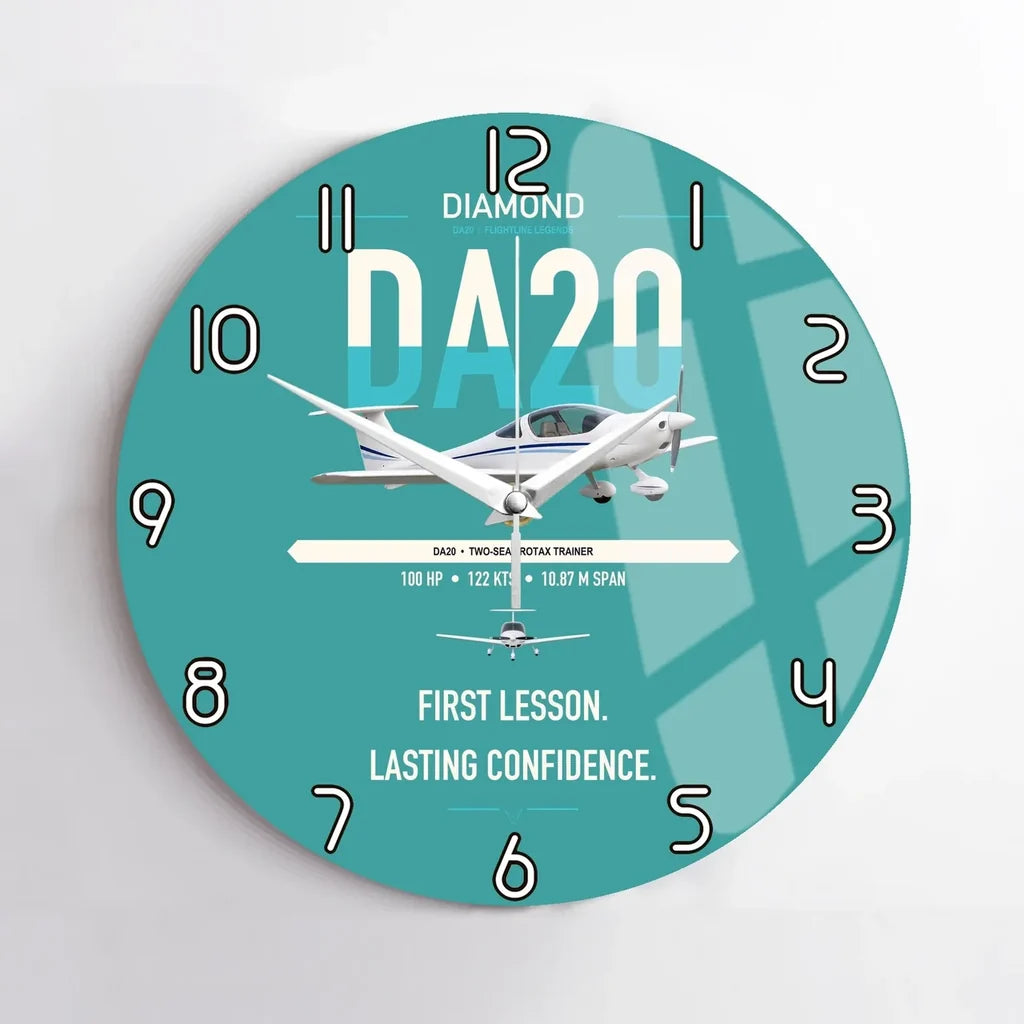 Diamond DA20 design on turquoise no frame wall clock
