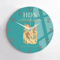 Thumbnail for Yampa Valley Airport (HDN) design on turquoise no frame wall clock