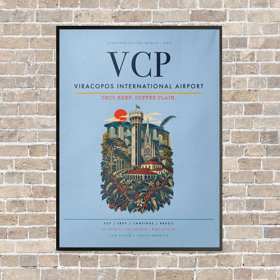Viracopos International Airport VCP - Canvas Framed - Light Blue