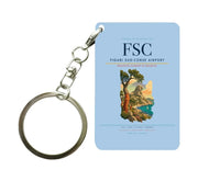 Thumbnail for Figari Sud-Corse Airport (FSC) design on light blue key chain