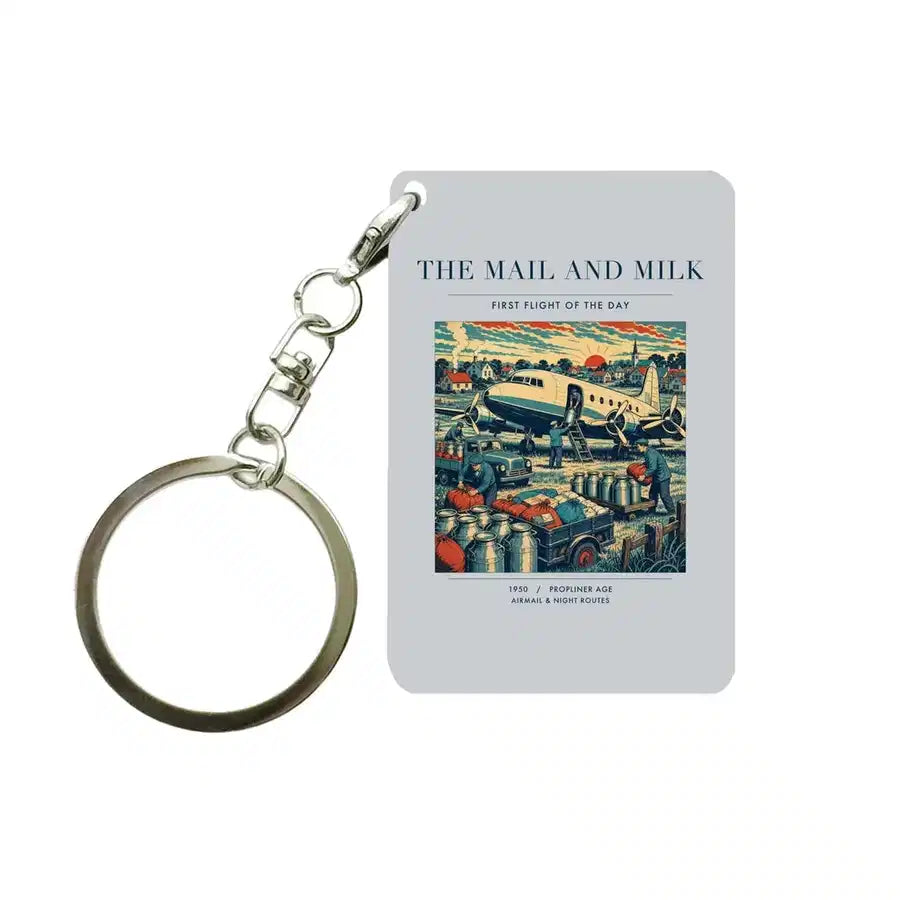 VINTAGE G4098 - The Mail And Milk - Designed Key Chain design on lightgray