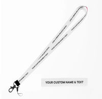 Thumbnail for Your Custom Text lanyard and ID holder in white