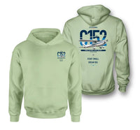 Thumbnail for Cessna 152 design on light green double-side hoodie, double-side print