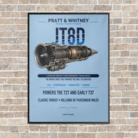 Thumbnail for JT8D vertical canvas print - framed - light blue background