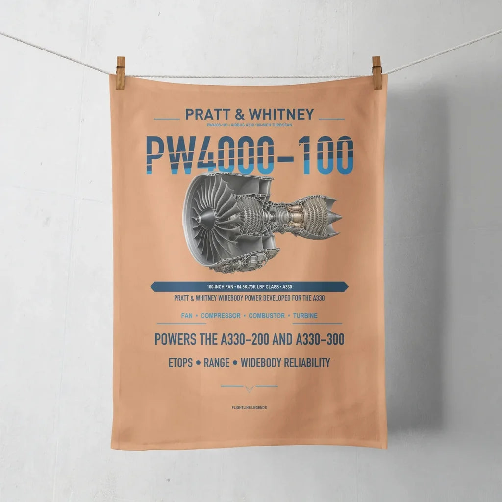 PW4000-100 design on orange towel
