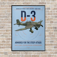 Thumbnail for Junkers Ju 87D-3 vertical canvas print - framed - light blue background
