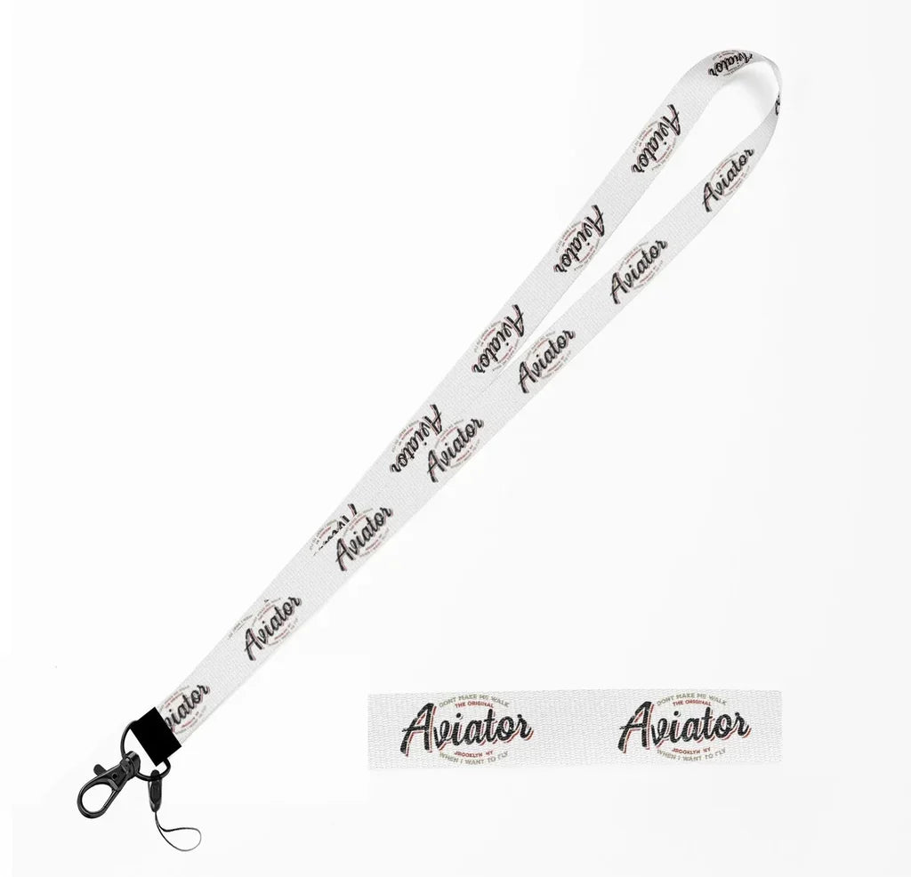 Aviator - Dont Make Me Walk lanyard - white