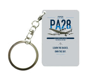 Thumbnail for Piper PA-28-181 Archer LX design on light gray designed key chain, double-side print