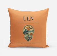 Thumbnail for Chinggis Khaan International Airport (ULN) design on orange pillow