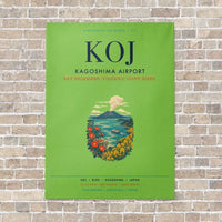 Thumbnail for Kagoshima Airport KOJ vertical canvas print - no frame - light green background