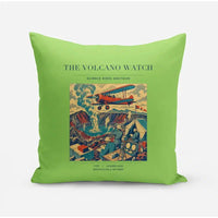 Thumbnail for VINTAGE G4042 - The Volcano Watch - Designed Pillows design on lightgreen