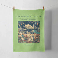 Thumbnail for VINTAGE G4090 - The Desert Stopover - Designed Towels design on lightgreen