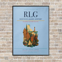 Thumbnail for Rostock-Laage Airport RLG vertical canvas print - framed - light blue background